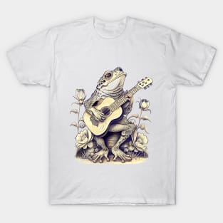 Cottagecore Frog Playing His Acoustic Guitar T-Shirt